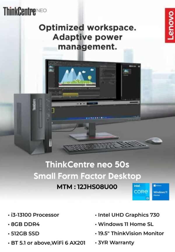 Lenovo ThinkCentre Neo50s Gen 4 *  Wi-Fi BT  With Pre loaded Win11SL