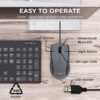EVM Wired Optical Mouse - 3D Office Mouse with 1200 DPI Resolution, USB Interface, Plug and Play