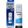 Epson 003 Ink Bottle (Cyan), Compatible with :L3110 /L3101/ L3150 / L4150 / L4160 / L6160 / L6170 / L6190 Printer Models