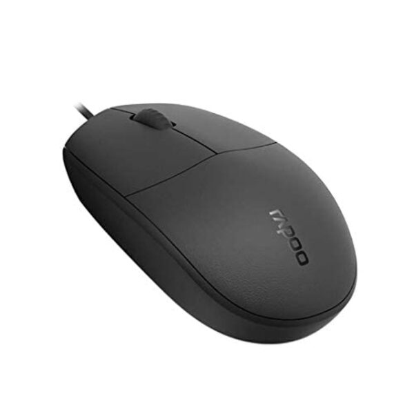RAPOO Wired Computer Mouse,1000 DPI Optical Mice with Ergonomic Shape, 3-Button USB Corded Mouse for Windows PC Laptop Desktop Notebook, N200, Black
